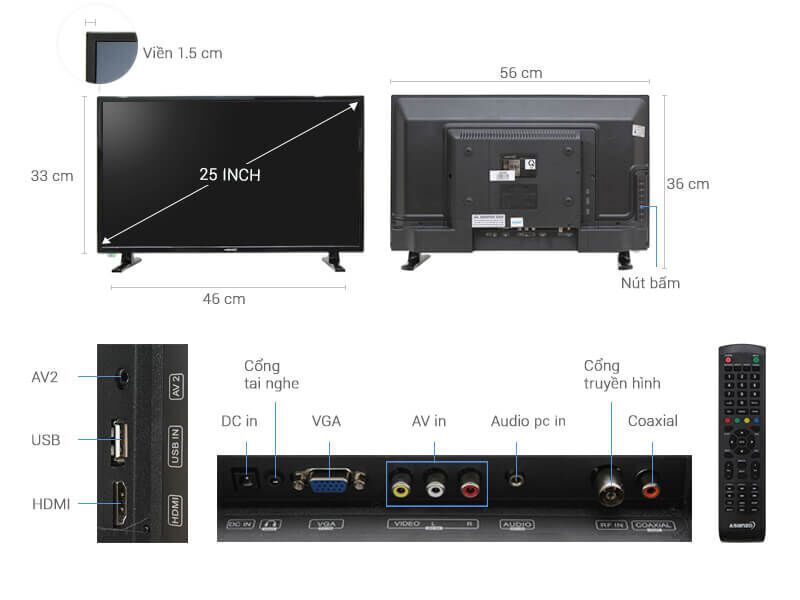 Tivi Led Asanzo 25 inch 25S200T2