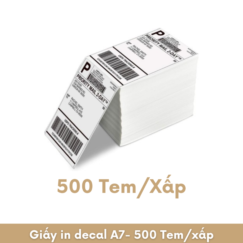 Decal nhiệt A7 75x100 - 500 tem/xấp
