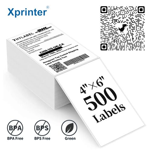 Giấy in nhiệt A6, 100x150mm, 4×6 Giấy in nhiệt vận chuyển dạng xấp 500 tem 