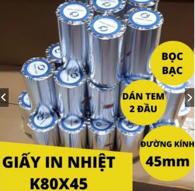Giấy In Bill K80x45 (80mm) Mực Đen
