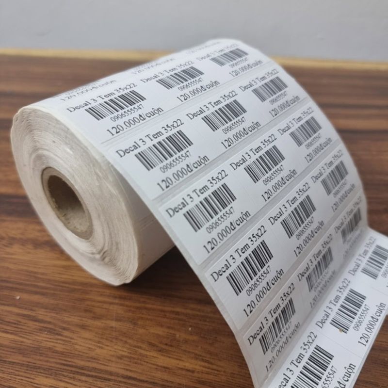 Giấy in tem giá Decal (35x22) 3 tem