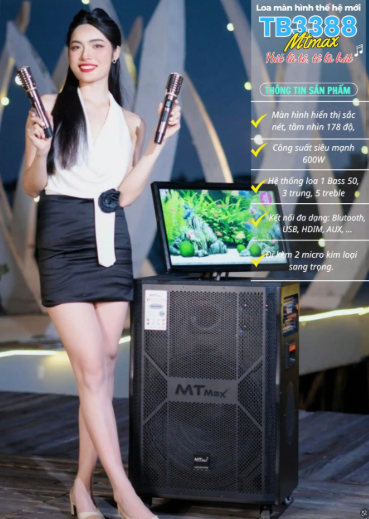 Loa Kéo Có Màn Hình MTMAX TB3388 / 22 inch/ 600W