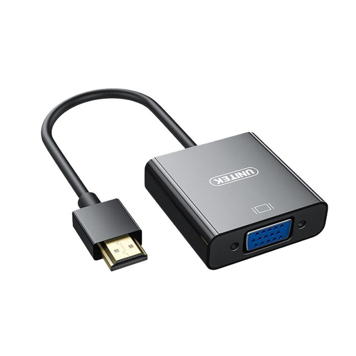 Cáp chuyển đổi HDMI sang VGA 1080p@60Hz + AUDIO UNITEK V128BBK