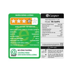 Tủ lạnh Casper Inverter 458 lít RS-460PBW