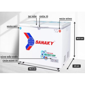 Tủ đông Sanaky Inverter 2 ngăn 2 cánh 200 Lít VH2599W3