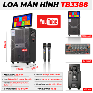 Loa Kéo Có Màn Hình MTMAX TB3388 / 22 inch/ 600W