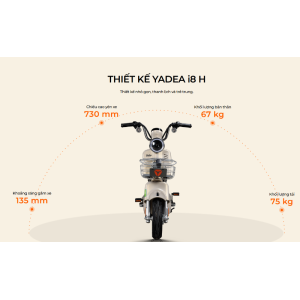 Xe đạp điện YADEA i8 H – Nhỏ gọn, 31km/h, Quãng đường 70km, Không cần bằng lái