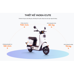 Xe đạp điện YADEA iCUTE – Nhỏ gọn, 30km/h, Quãng đường 77km, Thiết kế dễ thương